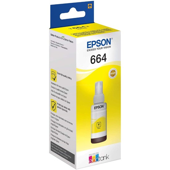 Epson T664 Ecotank Ink Bottle Black (T6641) Cyan (T6642) Magenta (T6643) Yellow (T6644)