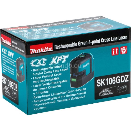 Makita SK106GDZ 12V CXT Self-Level Cross-Line 4 Point - Green Laser